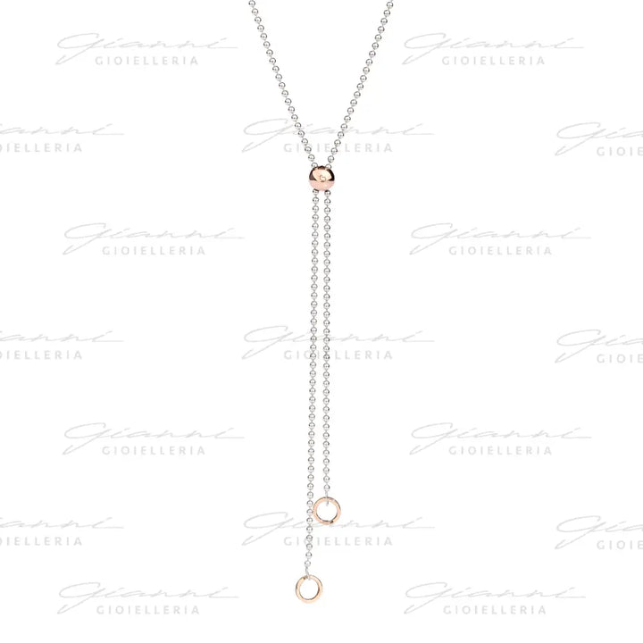 Collana DoDo - Lariat bollicine argento & oro rosa Collane