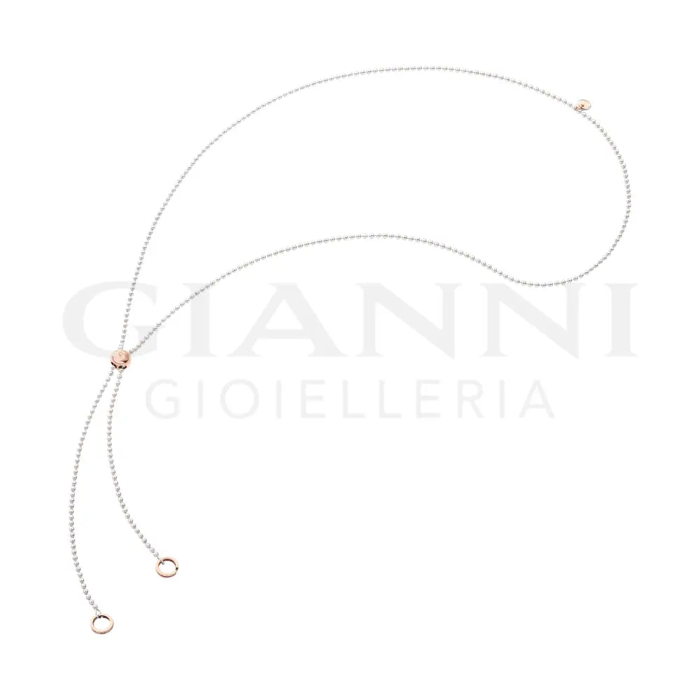 Collana DoDo - Lariat bollicine argento & oro rosa Collane