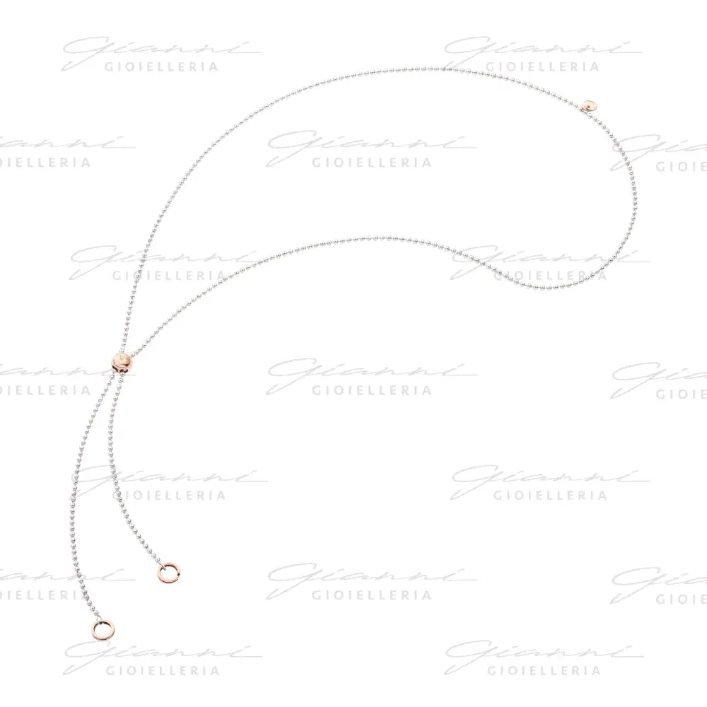 Collana DoDo - Lariat bollicine argento & oro rosa Collane