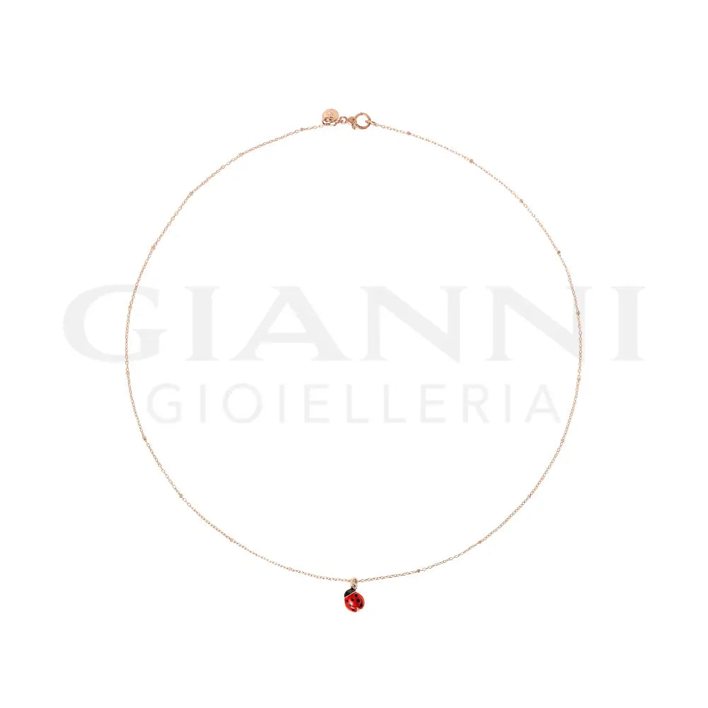 Collana DoDo - Mini coccinella Oro Rosa & Smalto Collane