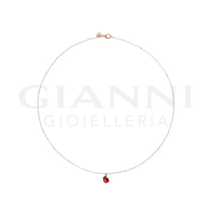 Collana DoDo - Mini coccinella Oro Rosa & Smalto Collane