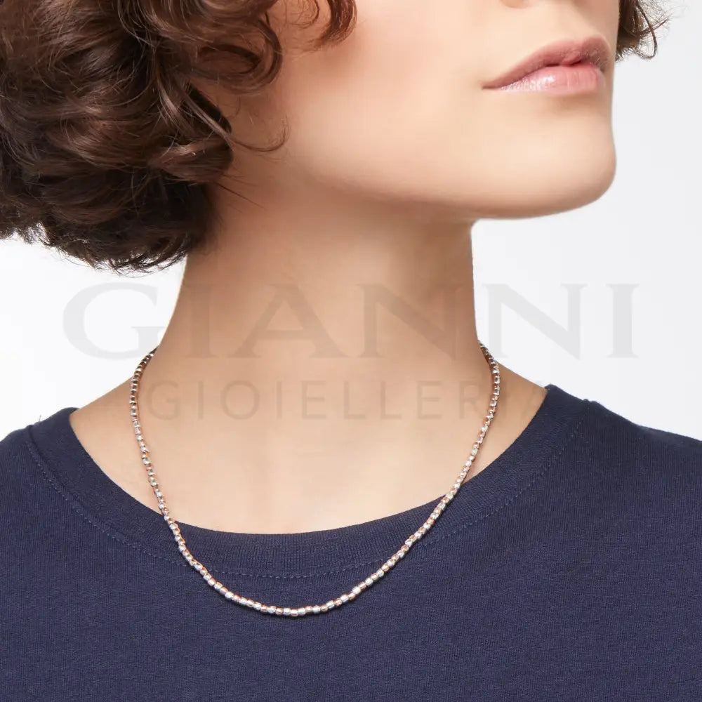 Collana Dodo - Mini Granelli Argento e Oro Rosa Collane