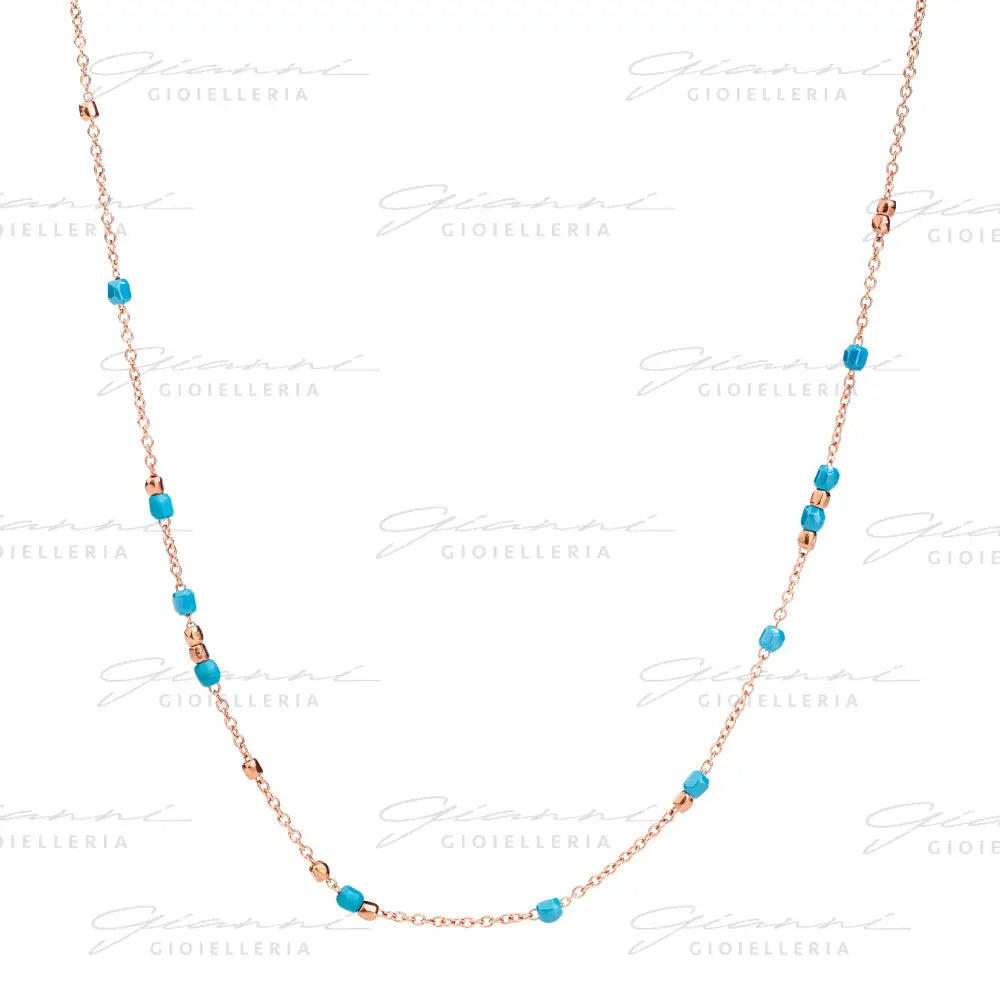 Collana DoDo - Mini granelli Oro Rosa & Ceramica Collane
