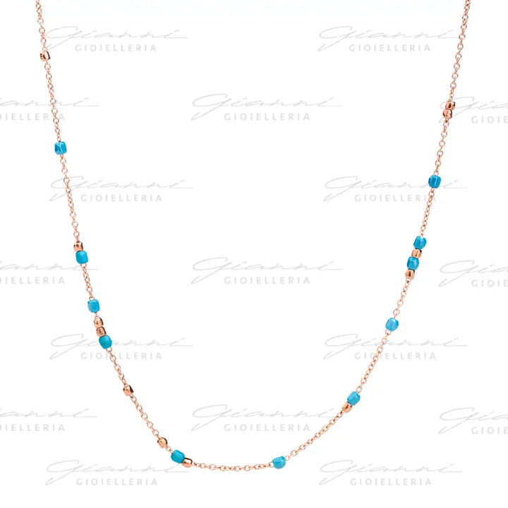 Collana DoDo - Mini granelli Oro Rosa & Ceramica Collane