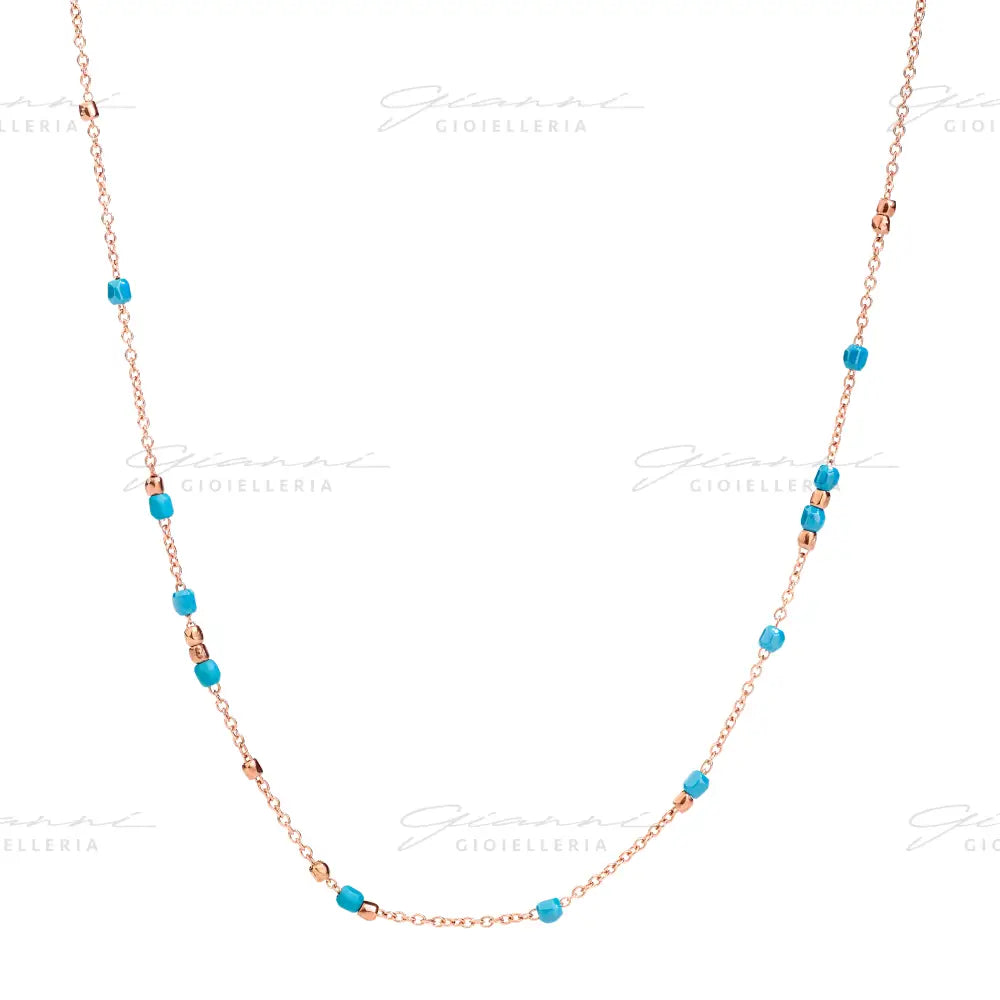 Collana DoDo - Mini granelli Oro Rosa & Ceramica Collane
