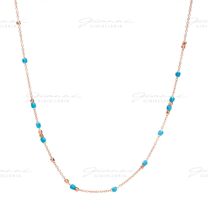 Collana DoDo - Mini granelli Oro Rosa & Ceramica Collane