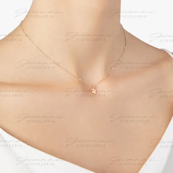 Collana DoDo - Mini quadrifoglio oro rosa Collane