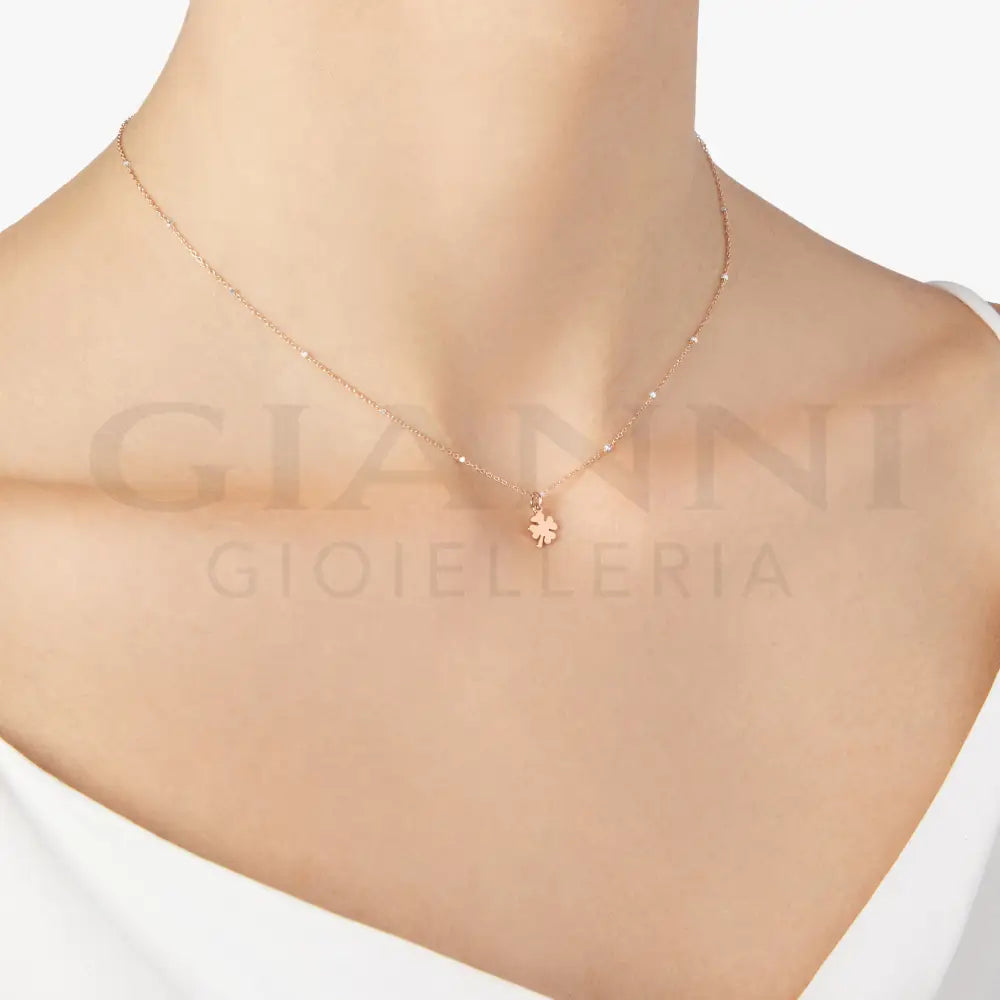 Collana DoDo - Mini quadrifoglio oro rosa Collane