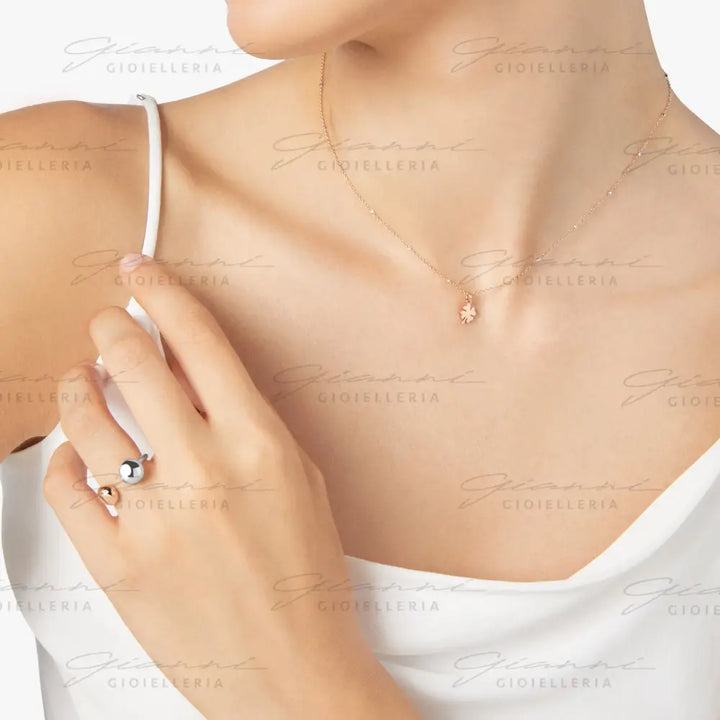 Collana DoDo - Mini quadrifoglio oro rosa Collane