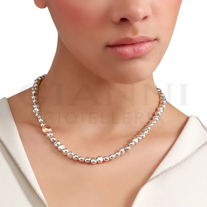Collana DoDo - Pepita argento & oro rosa 42 cm Collane