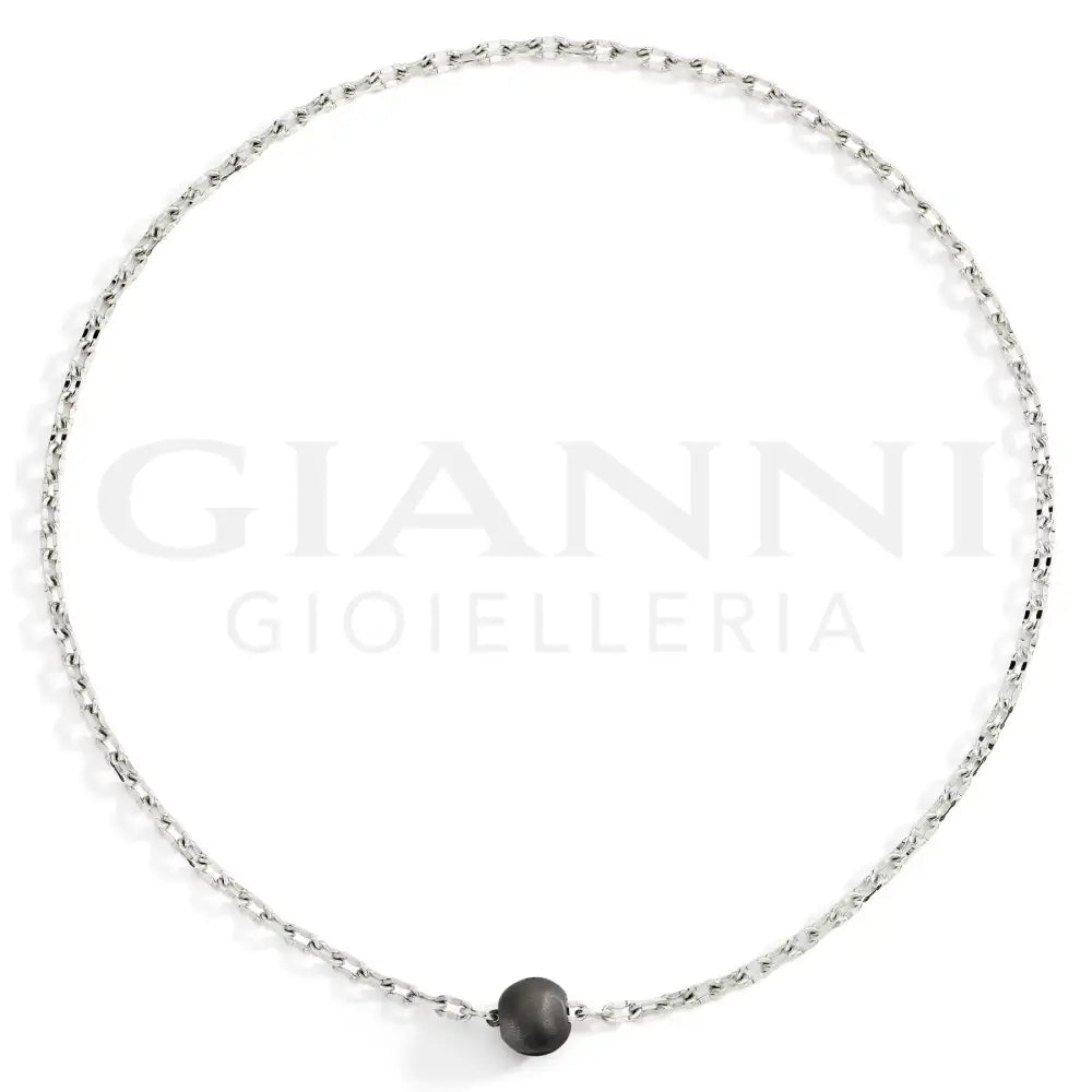 Collana DoDo - Pepita argento & titanio 50 cm Collane