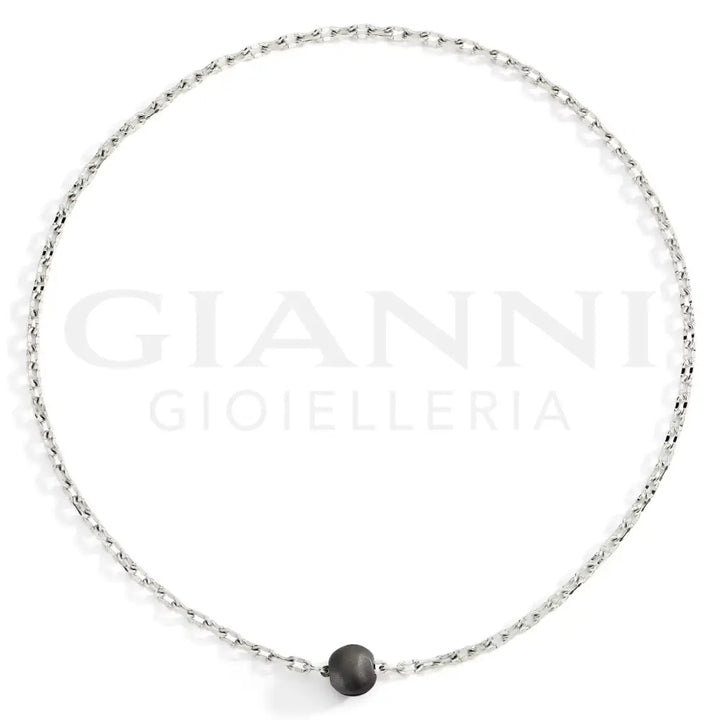 Collana DoDo - Pepita argento & titanio 50 cm Collane