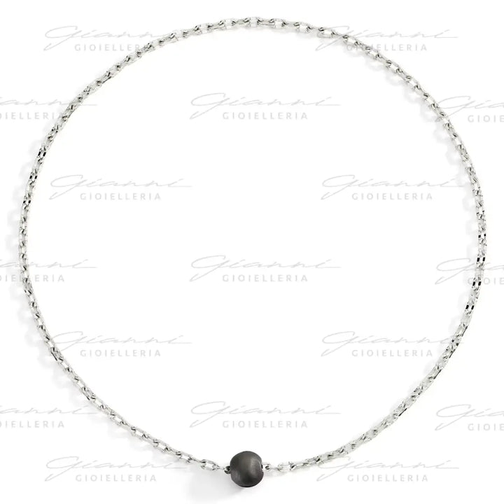 Collana DoDo - Pepita argento & titanio 50 cm Collane