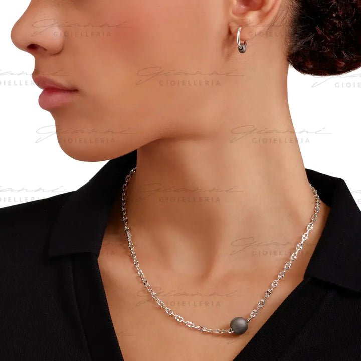 Collana DoDo - Pepita argento & titanio 50 cm Collane