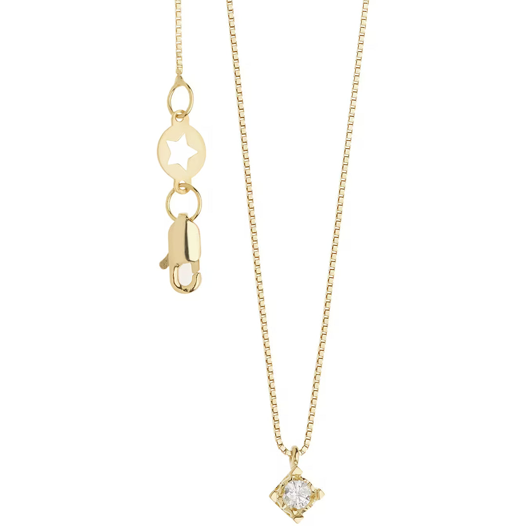 Girocollo Comete - Punto Luce in Oro Giallo e Diamante 0,07 ct.