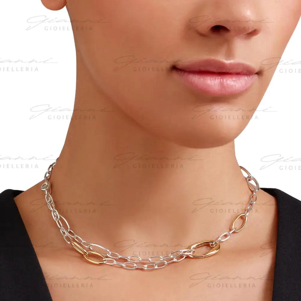 Collana Essential DoDo - Argento & argento dorato 50 cm Collane