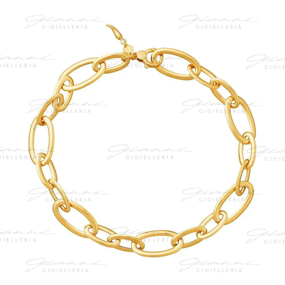 Collana Giovanni Raspini - Maglia Ovale Bold Argento Dorato Collane