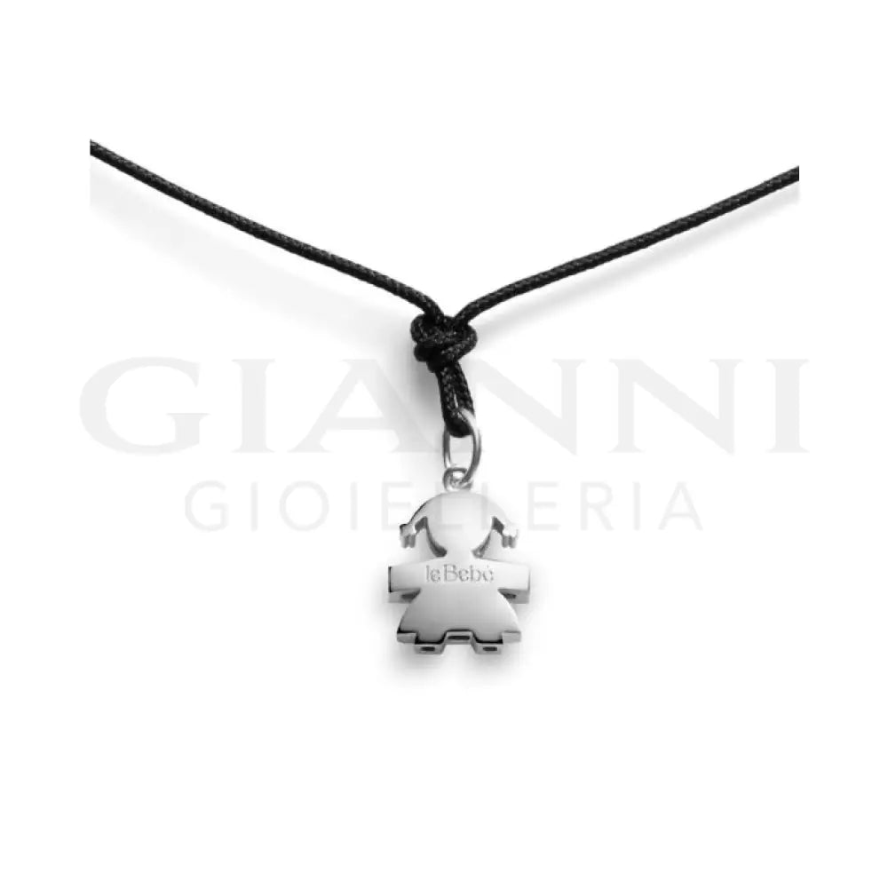 Collana leBebé - I Tesorini con sagoma bimba in oro bianco - Collane