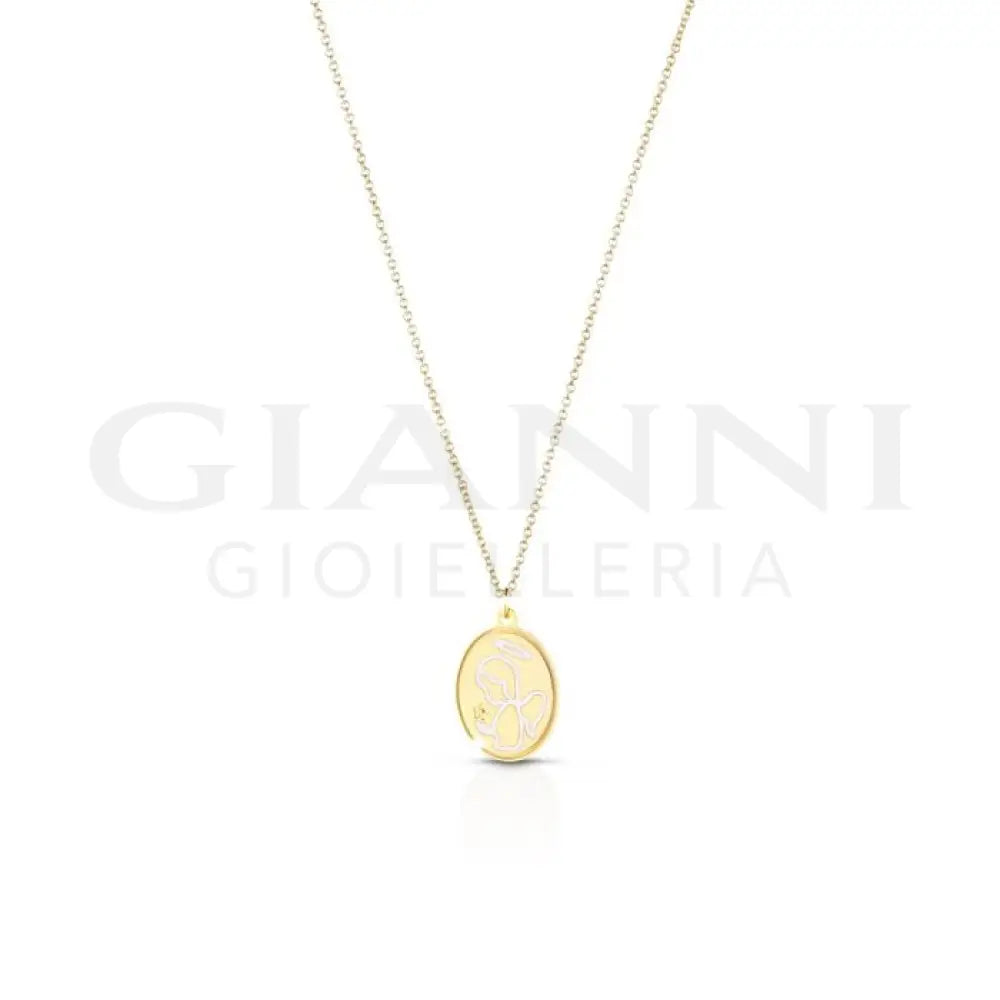 Collana leBebé - Proteggimi con angioletto in oro giallo - Collane