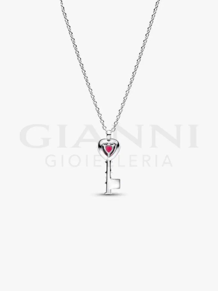 Collana Pandora - Chiave con Cuore Rosso 45 cm Collane