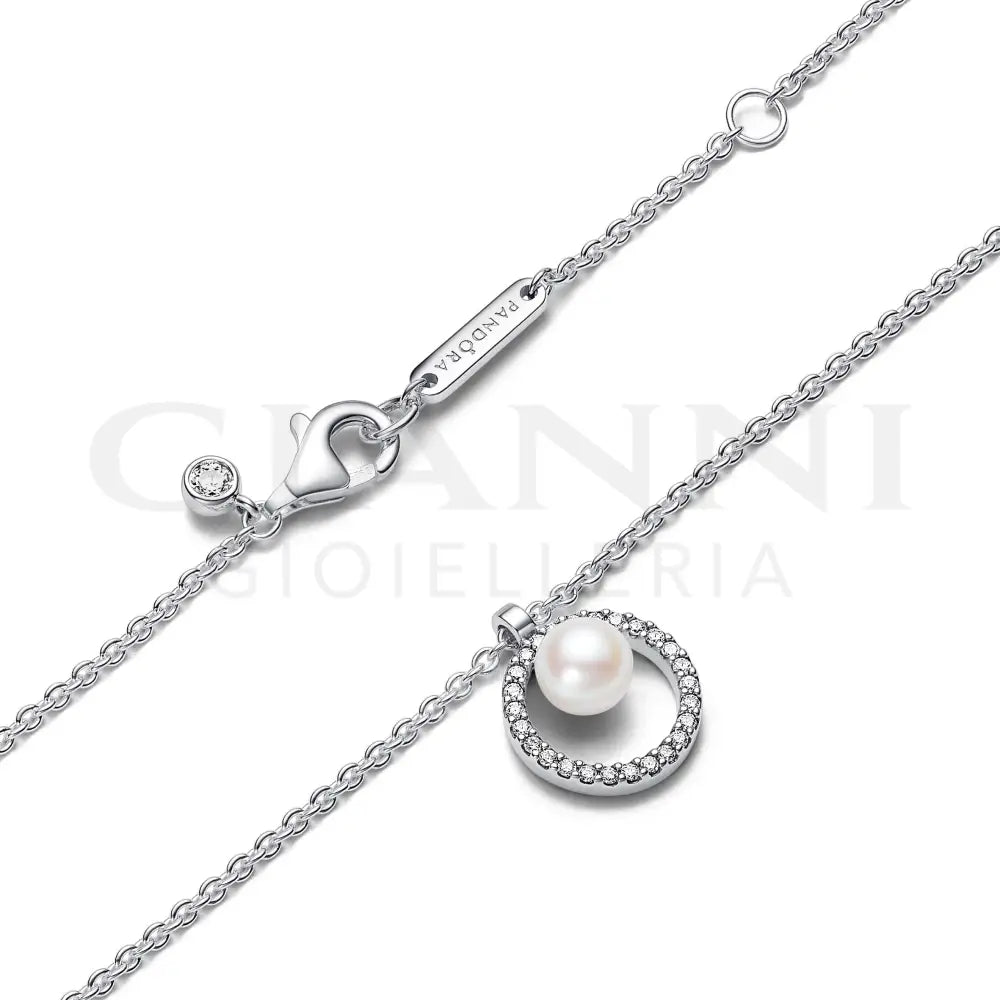 Collana Pandora - Con Perla d’Acqua Dolce Coltivata e Pavè 45 cm Collane