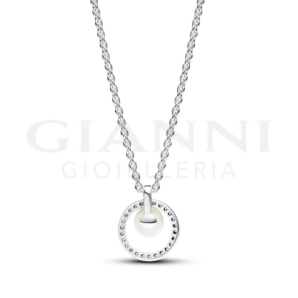 Collana Pandora - Con Perla d’Acqua Dolce Coltivata e Pavè 45 cm Collane