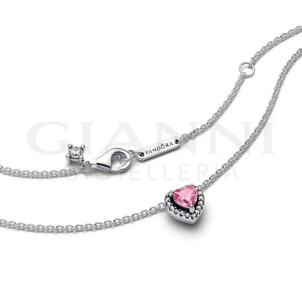 Collana Pandora - Cuore in Rilievo Rosa Collane