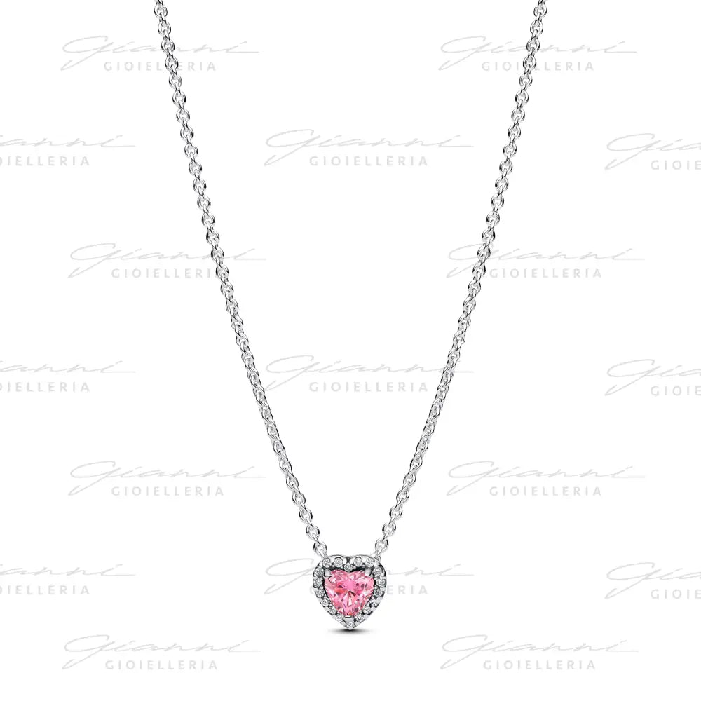Collana Pandora - Cuore in Rilievo Rosa Collane