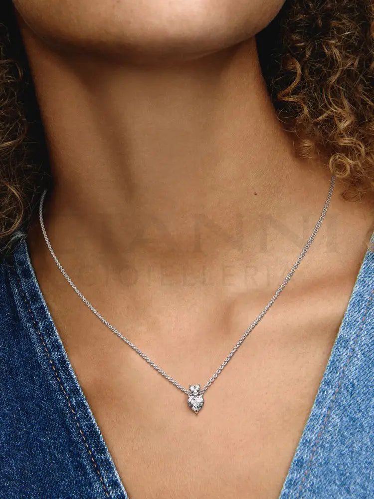Collana Pandora - Due Cuori Argento 45 cm Collane