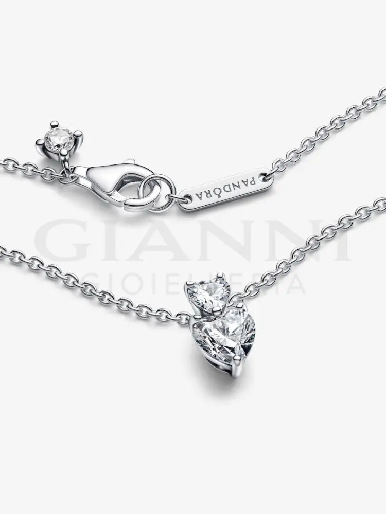 Collana Pandora - Due Cuori Argento 45 cm Collane