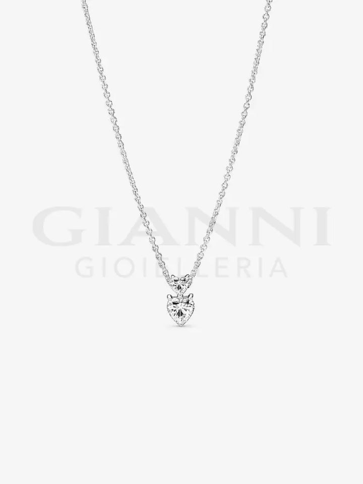 Collana Pandora - Due Cuori Argento 45 cm Collane