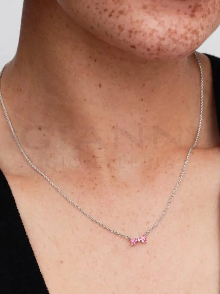 Collana Pandora - Fiocco Luminoso Rosa 45 cm Collane