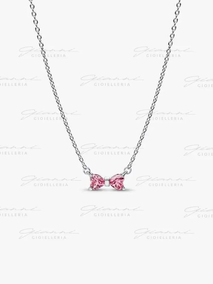 Collana Pandora - Fiocco Luminoso Rosa 45 cm Collane