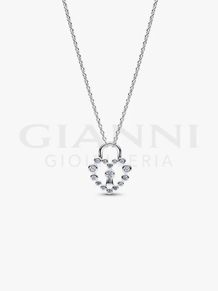 Collana Pandora - Lucchetto Cuore Luminoso 50 cm Collane