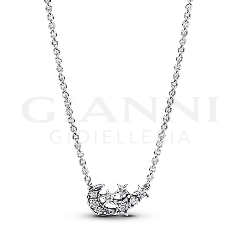 Collana Pandora - Luna Crescente e Stelle 45 cm Collane