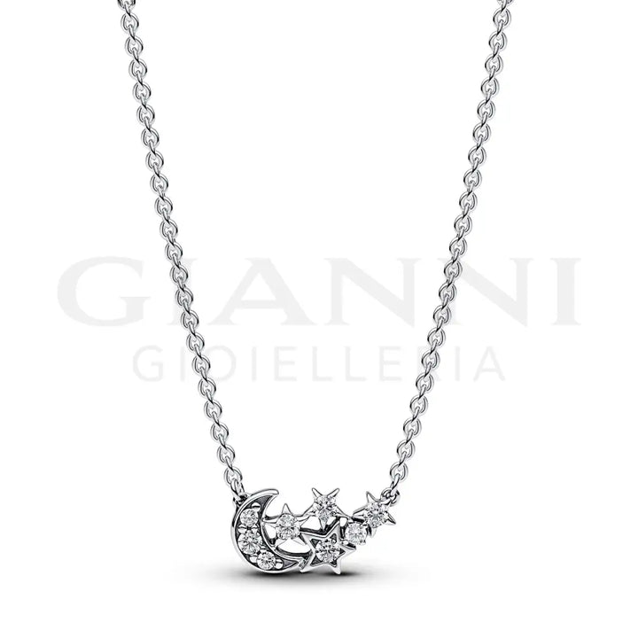 Collana Pandora - Luna Crescente e Stelle 45 cm Collane