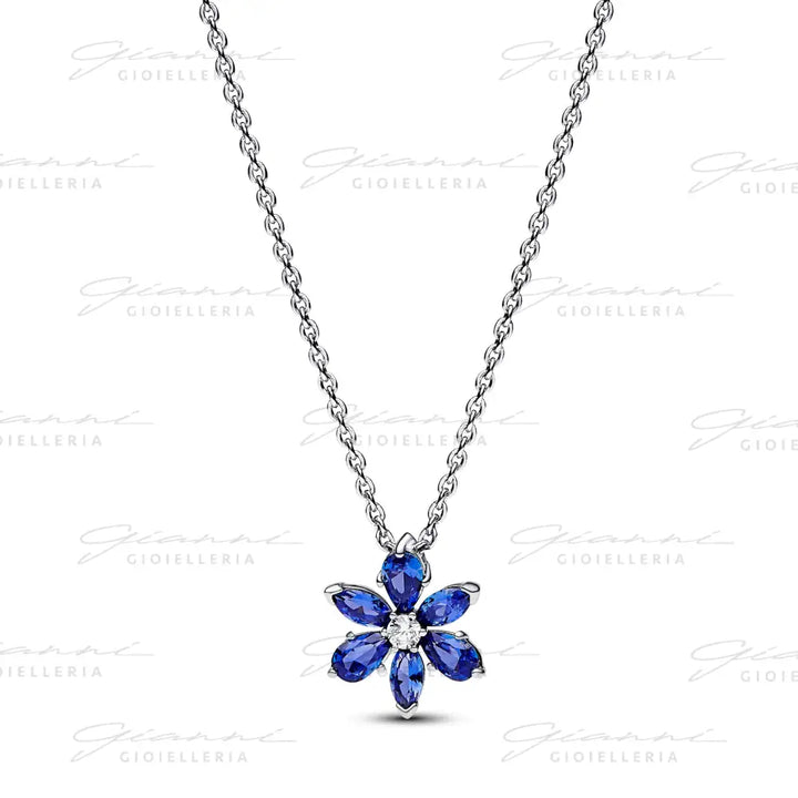 Collana Pandora - Pendente Herbarium Fiore Blu Charm