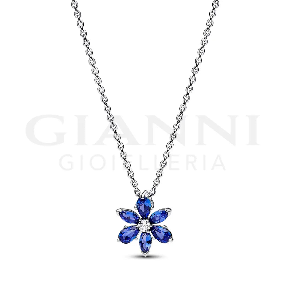 Collana Pandora - Pendente Herbarium Fiore Blu Charm