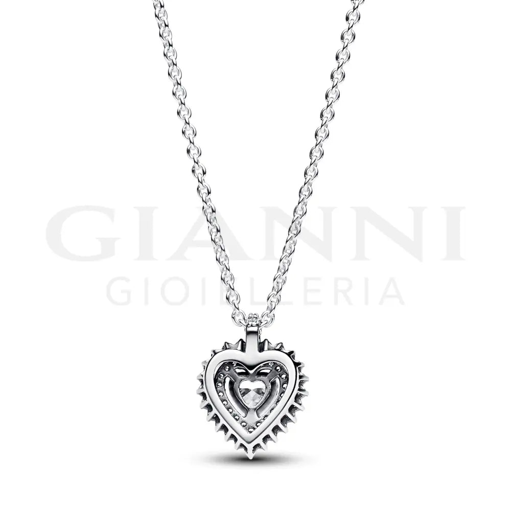 Collana Pandora - Punto Luce Cuore e Pavè 45 cm Collane