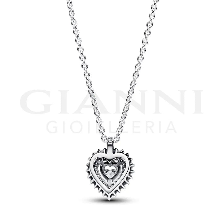 Collana Pandora - Punto Luce Cuore e Pavè 45 cm Collane