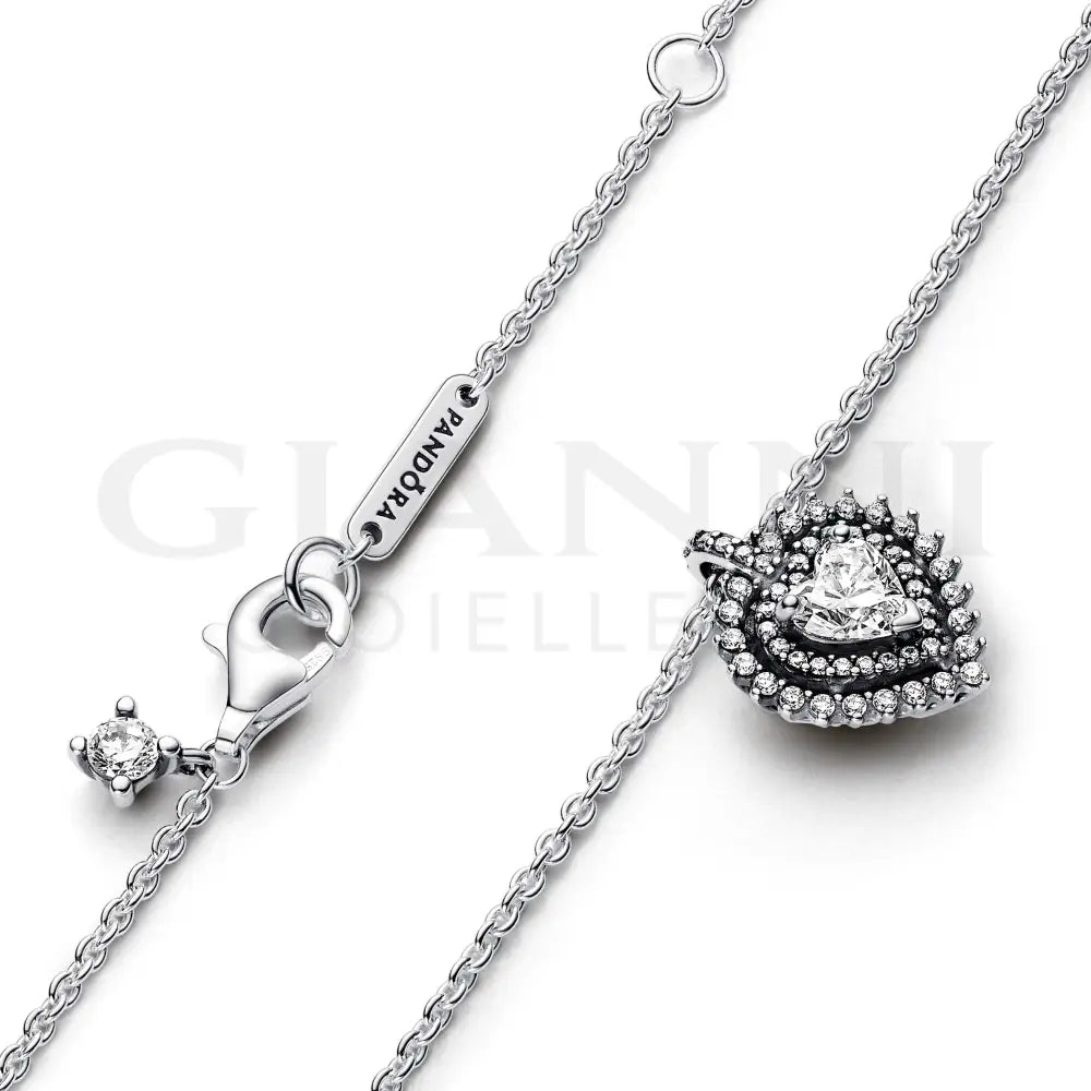 Collana Pandora - Punto Luce Cuore e Pavè 45 cm Collane