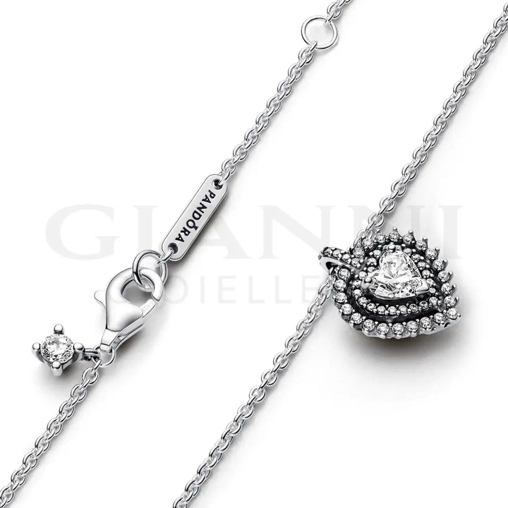 Collana Pandora - Punto Luce Cuore e Pavè 45 cm Collane