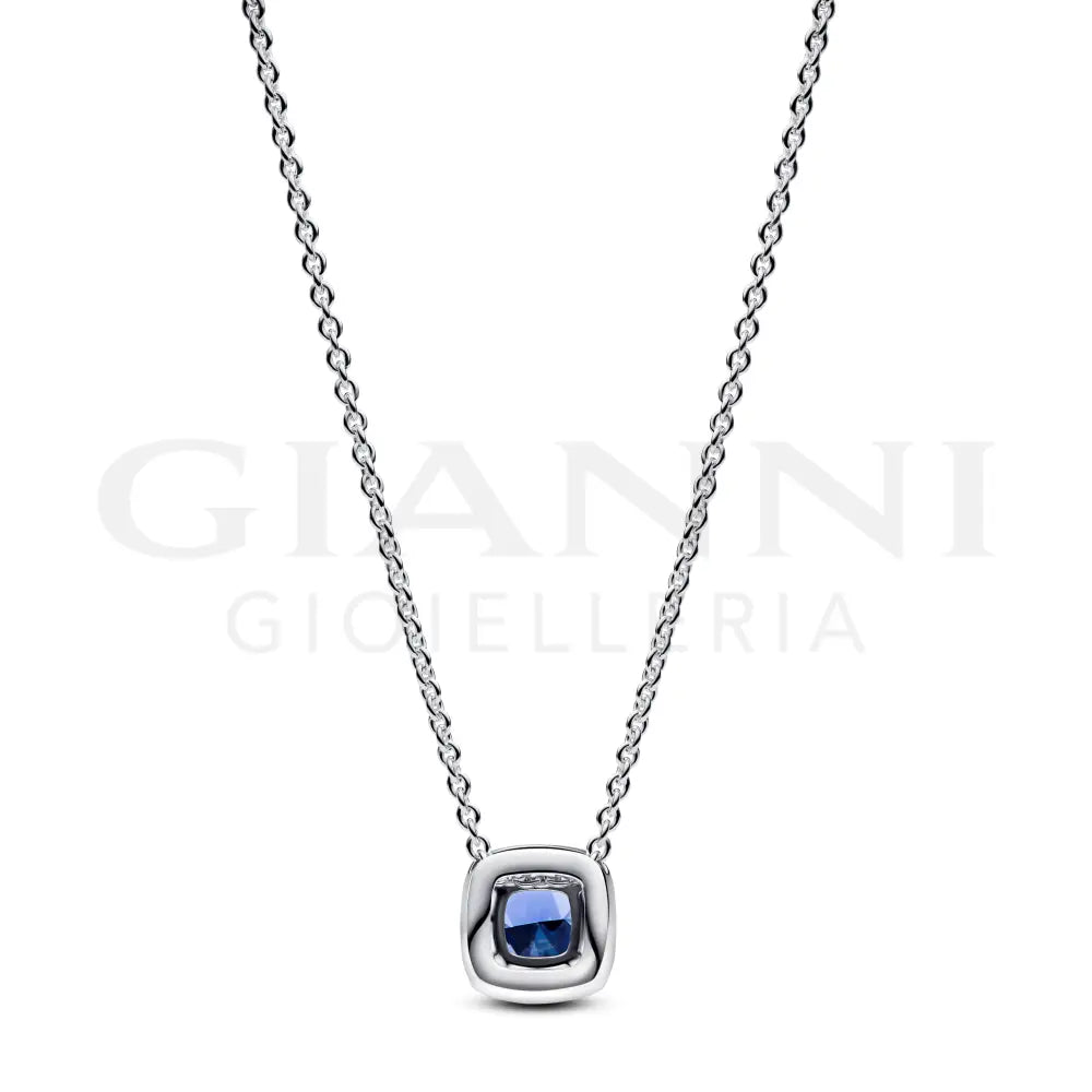 Collana Pandora - Punto Luce Quadrato Blu 45 cm Collane