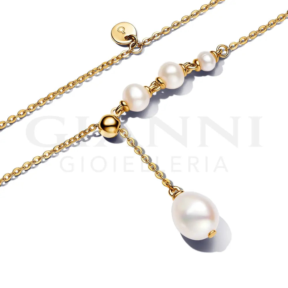 Collana Pandora - Regolabile con Perle d’Acqua Dolce Coltivate Collane