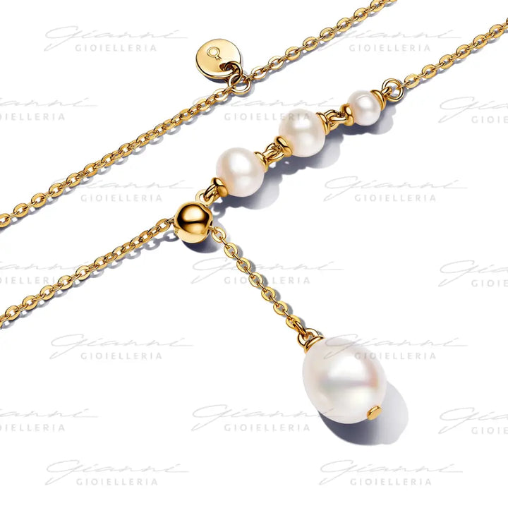 Collana Pandora - Regolabile con Perle d’Acqua Dolce Coltivate Collane