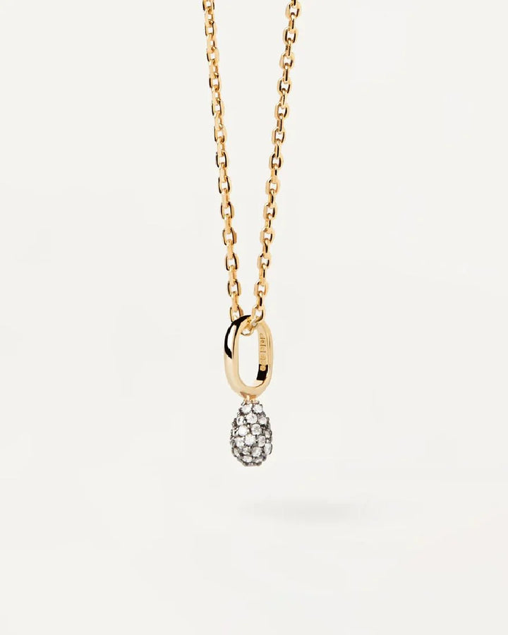 Collana Pdpaola - Argento dorato con ciondolo a goccia con pavé
