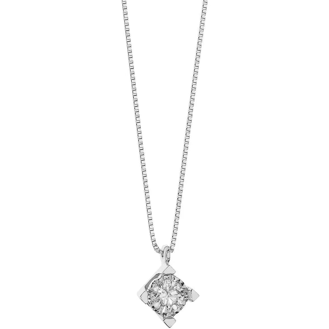 Girocollo Comete - Punto Luce in Oro Bianco e Diamante 0,11 ct.