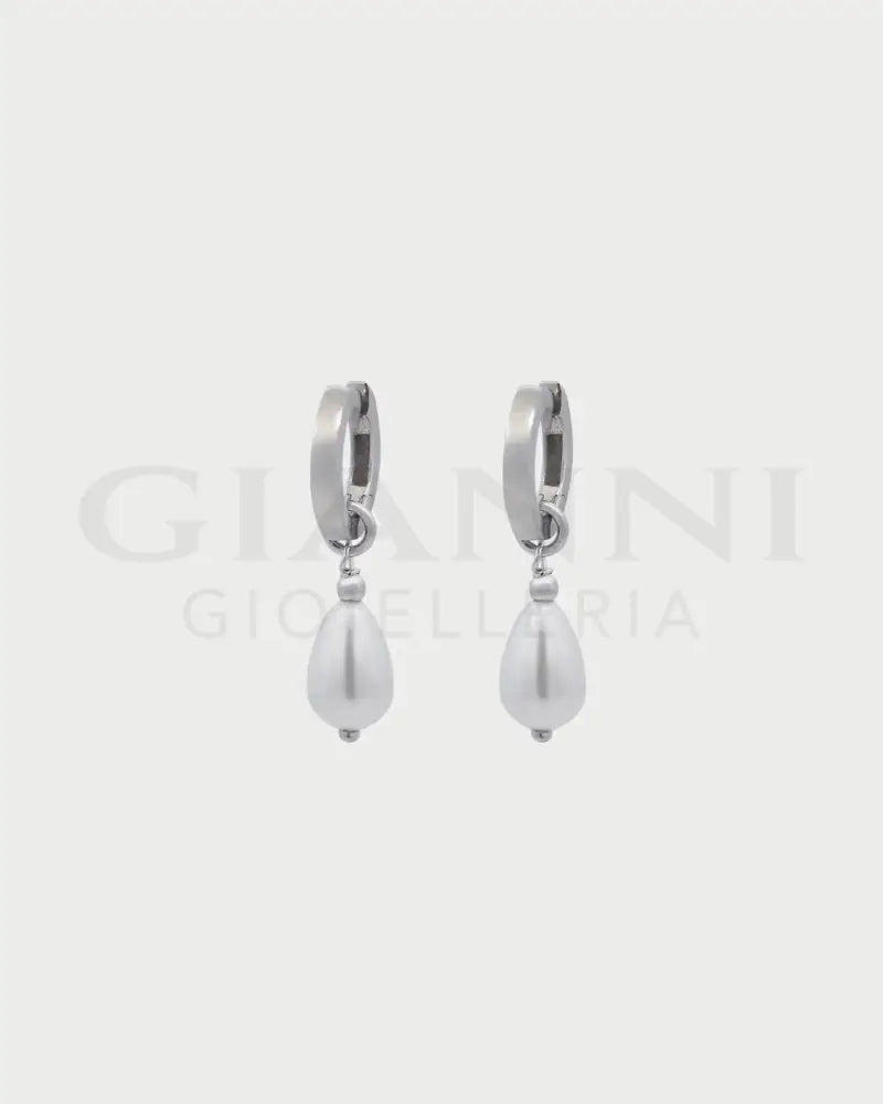 Coppia Di Orecchini Rue Des Mille - Mini Hoop Pearl Drop - Orecchini