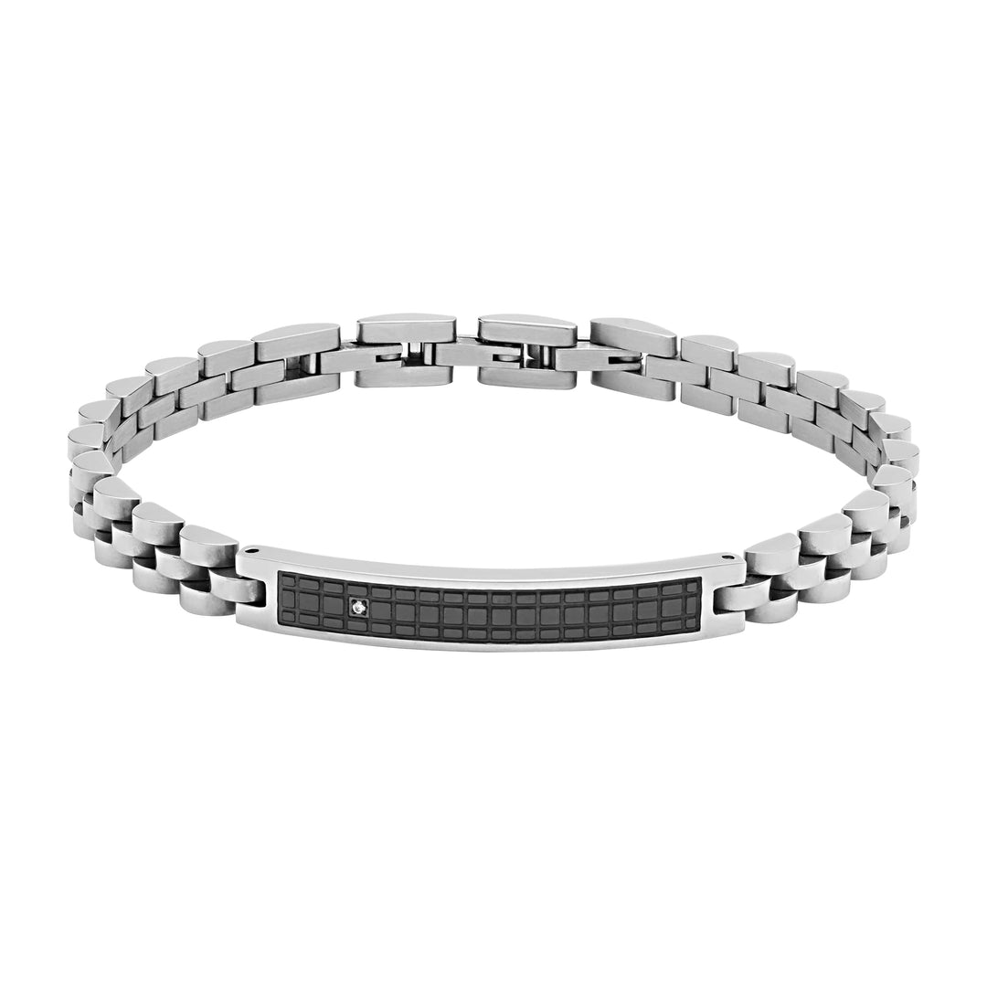 Bracciale Comete - Acciaio lucido e Pvd Nero
