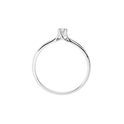 Anello Comete - Solitario Intreccio in Oro Bianco